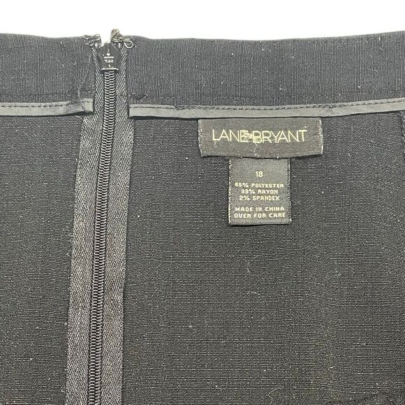 Lane Bryant Black Tweed Trumpet Ruffle Knee Length Skirt - Picture 2 of 5